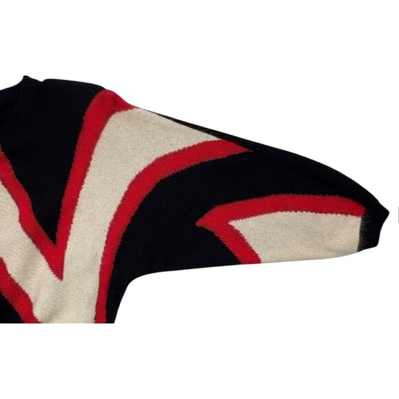 VTG Richard & Co Angora Lambswool Fuzzy Sparkle Chevron Holiday Party Sweater M - Picture 7 of 15